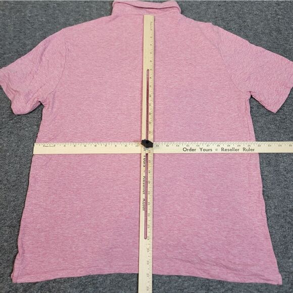 Faherty Cloud Cotton Mens Golf Shirt Size L Short Sleeve Fuscia Pink - Picture 8 of 10